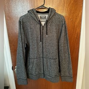 Express grey/black fleece zip up hoodie size large